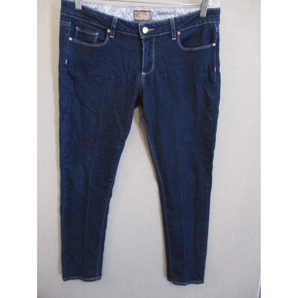 PAIGE Skinny Roxbury Crop Jeans, Women's Size 31 Dark Wash Blue